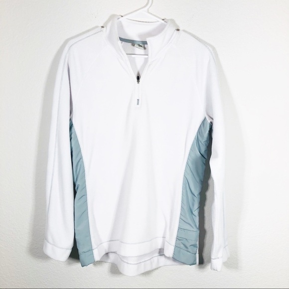 Alo Yoga white quarter zip fleece pullover top. Fits medium - Picture 1 of 4
